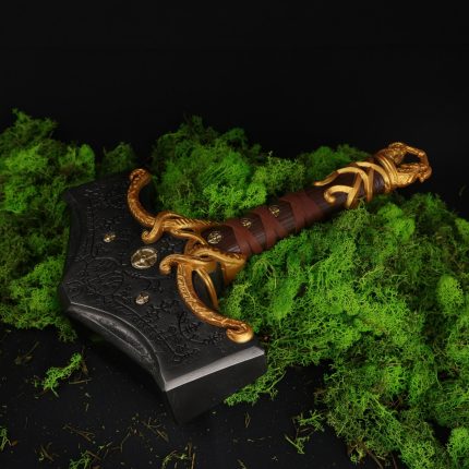 Mjolnir metal Thor hammer handmade with fluorescent light option, Overall Length: 14.17 inches, Personalized Best gift for him, Gift for her.