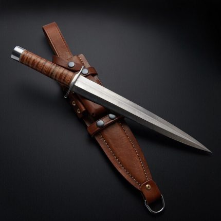 Handmade Stainless Steel knife, Dagger Hunting knife &Leather Sheath, Personalized Best gift for him, Overall Length: 17 inches, Blade Length: 12 inches, Gift for her.