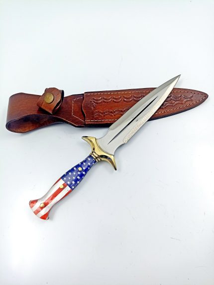 Handmade Replica movie American Flag Dagger Knife, Full Tang Blade, Overall Length: 11.5 inches, GIFT FOR HER