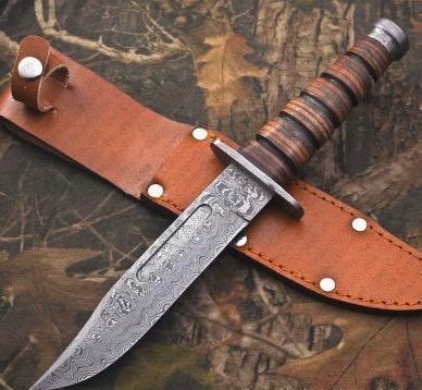 Handmade Damascus Knife with Leather sheath |Damascus knife | Hunting Knife | Camping Knife, Master Knife, Personalized Best gift for men, GIFT FOR HER.